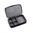 thumbnail image 2 of Bey-Berk International BB631BLK Leather Multi Compartment Jewelry Box with Zippered Closure - Black, 2 of 2