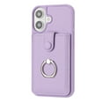 thumbnail image 6 of Wallet Phone Case Compatible with iPhone 16 Plus,With 360° Rotatable Finger Ring Holder Kickstand,Card Slots,PU Leather Shockproof Anti-fall Heavy Duty Rugged Phone Case,Purple, 6 of 12