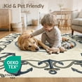 thumbnail image 4 of ODIKA 9'x12' Washable Area Rug Low Pile, Flatwoven, Motif With Vintage Nautical Compass Accents Sea Turtle Summer Playful Expressive for Great Room, Indoor Concept, Large Living, 4 of 7