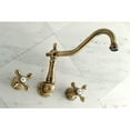 thumbnail image 2 of Kingston Brass KS1023AX Heritage Two-Handle Wall Mount Roman Tub Faucet, Antique Brass, 2 of 8