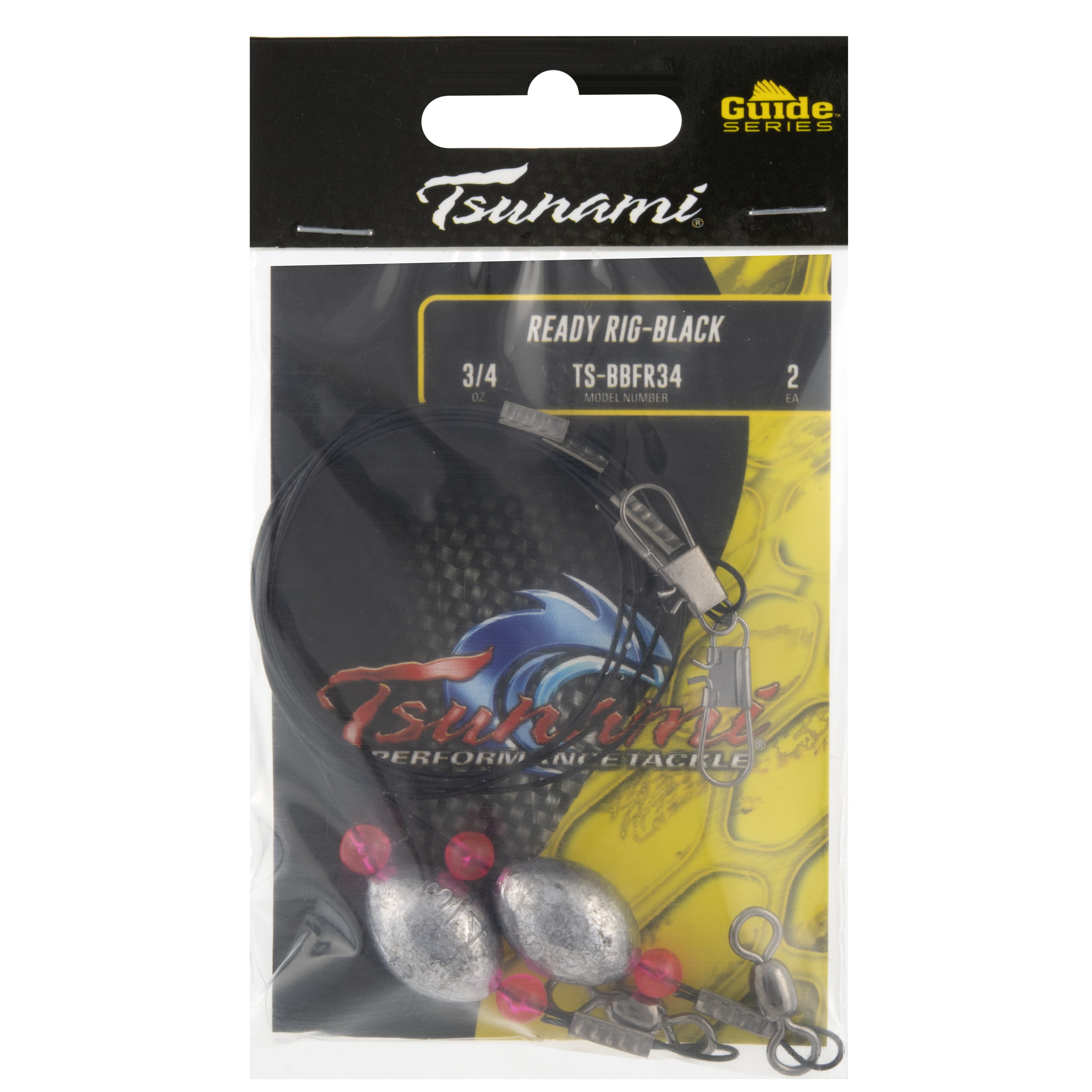 Tsunami Black Wire Egg Sinker Fishing Rig 3/4 oz. – 2 Pack