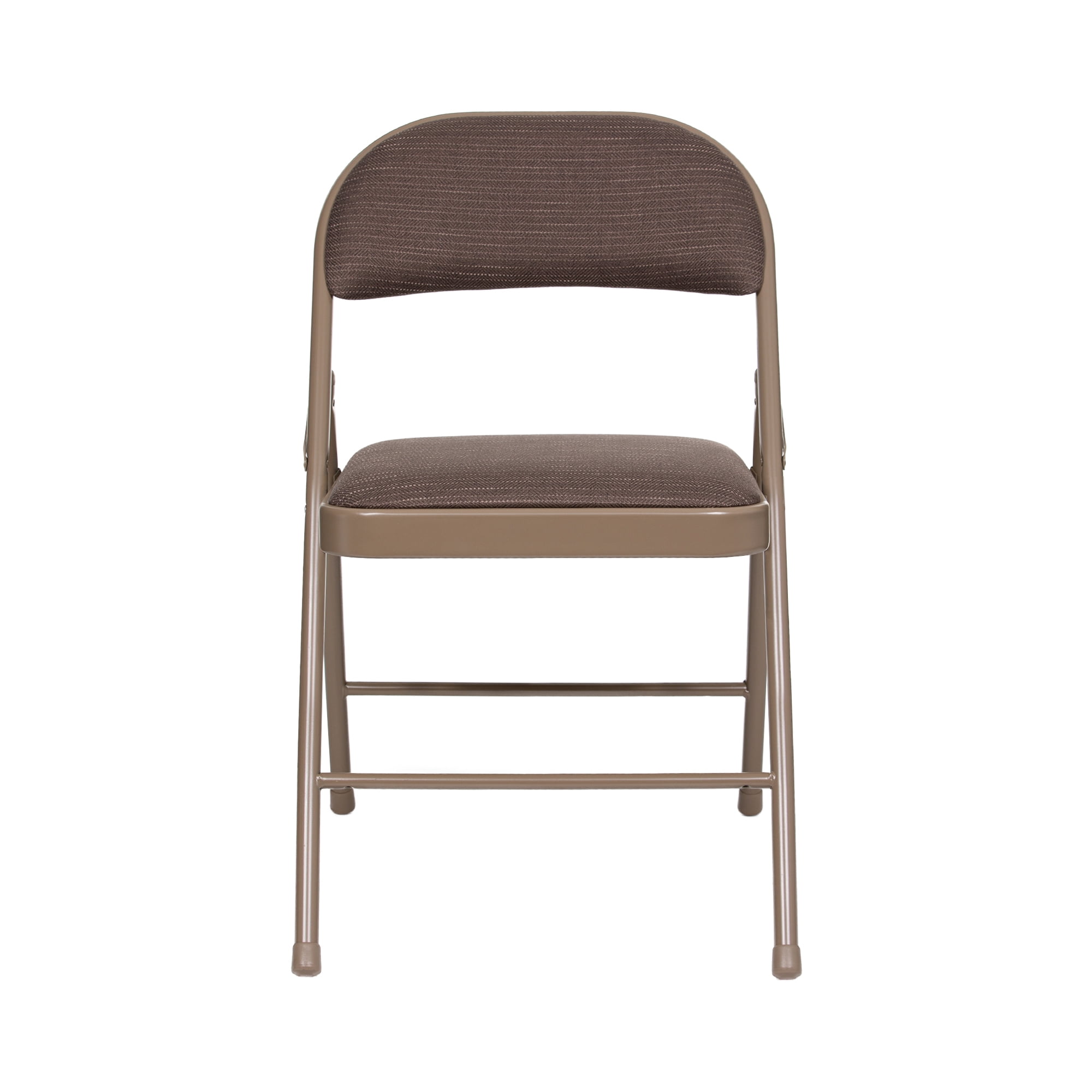 Hampden Furnishings Bernadine Collection Basics Fabric Folding Chair, Brown, Pack of 4