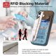 thumbnail image 4 of D10 For iPhone 16 Plus Case Pattern Kickstand Wallet Leather+TPU Phone Cover RFID Blocking - Green, 4 of 5