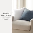 thumbnail image 3 of Noble Linens 2-Pack Cotton Slub Decor Throw Pillows Solids Navy & White, 3 of 8