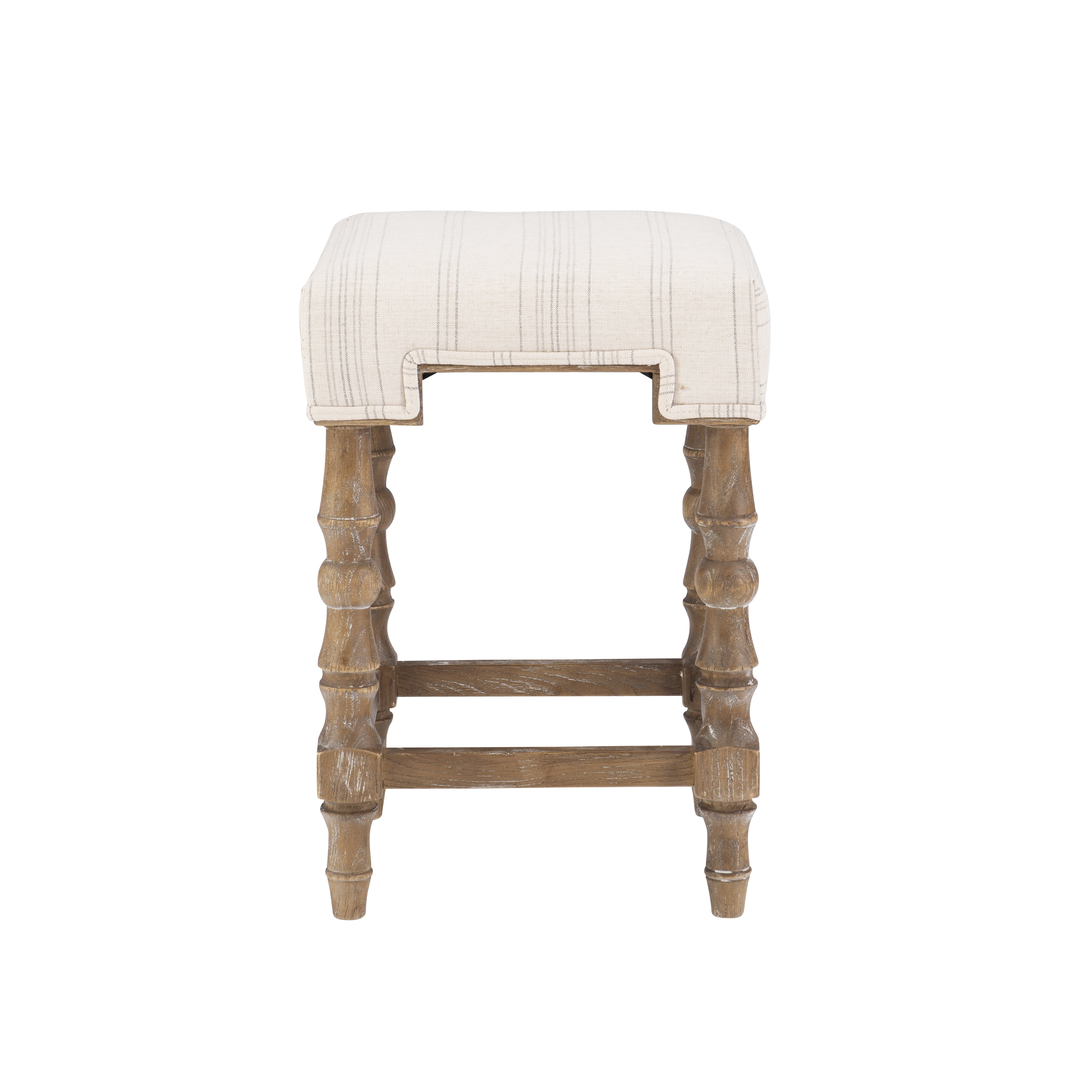 Linon Healey 24" Square Backless Counter Stool, Brown/Beige