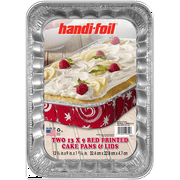 Handi-Foil 13" x 9" Aluminum Pan Red with Lids, 2 Count