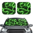 thumbnail image 2 of Zufioo Green Lightning Print Folding Car Windshield Sun Visor, Anti-ultraviolet Sun Visor, Suitable for Trucks, Vans Car Accessories-Medium, 2 of 6