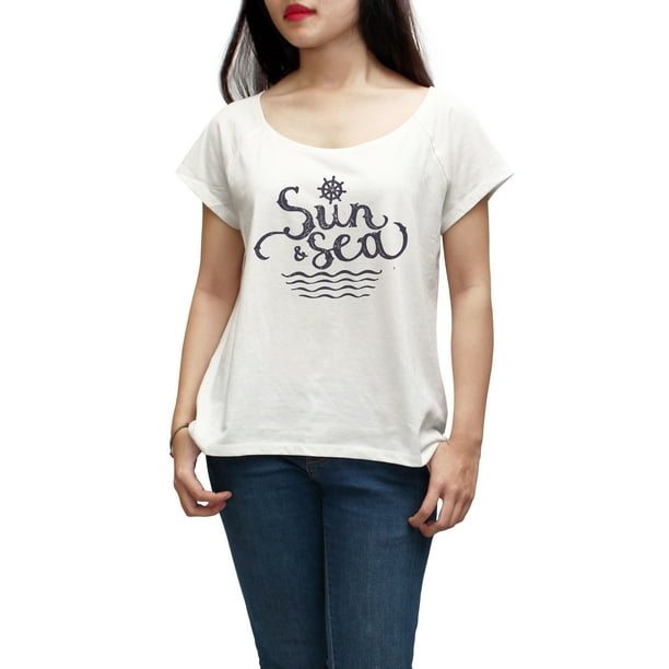 Sun & Sea Printed 100% Cotton Fashion Plus Size T-shirt Tee WTS_01