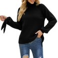 thumbnail image 1 of Gibobby Suéter para mujer, Suéteres de otoño para mujer 2023 de gran tamaño, cuello alto grueso, suéter de punto grueso(Negro,CH), 1 of 5