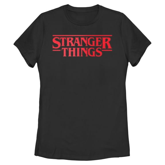 Netflix Women's Stranger Things Blurry Classic Red Logo T Shirt