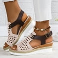 thumbnail image 3 of Dakaela Orthopedic Wedge Sandals for Women Dressy Walking Sandal Summer Platform Beach Shoes Beige 9, 3 of 7