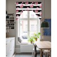 thumbnail image 4 of Pink Roses Swag Valances for Windows, Small Curtains Drapes, Valentine's Day Love Flowers Stripes Rustic Kitchen Window Curtains Over Sink Window Treatment Valance for Bedroom/Bathroom 56"x36", 4 of 5