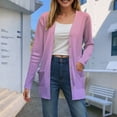 thumbnail image 2 of UngA Cardigan Sweaters For Women Women's Long Sleeve V-Neck Button Down Cardigan Knit Shrugs Sweater Light Purple,S, 2 of 2