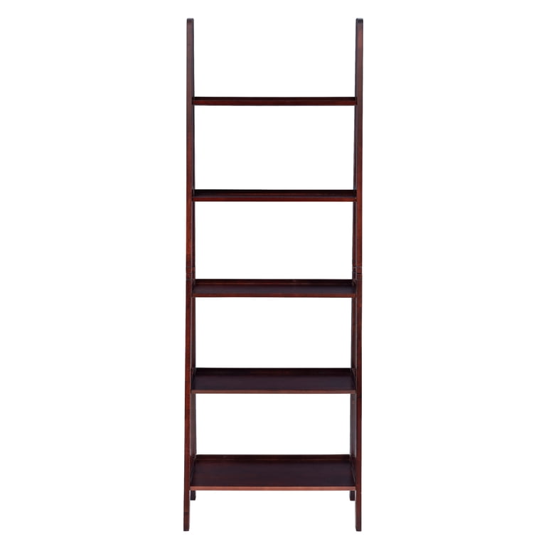 Linon Edson 5-Shelf Ladder Bookcase, 72 Inches, Espresso photo 5