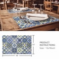 thumbnail image 3 of Placemats Set of 8, Middle Century Woven Placemat, Linen Place Mats for Kitchen/Dining Tables, Vintage Farmhouse Bohemia Style Blue Washable Table Mats for Party, 3 of 8