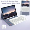 thumbnail image 6 of kenke for iPad 11/10th Gen Case with Keyboard 11/10.9 inch 2025 A16/2022, Detachable Wireless Bluetooth Keyboard Case Thin & Light with Built-in Left Side Pencil Holder,White Square Keycaps, Purple, 6 of 8