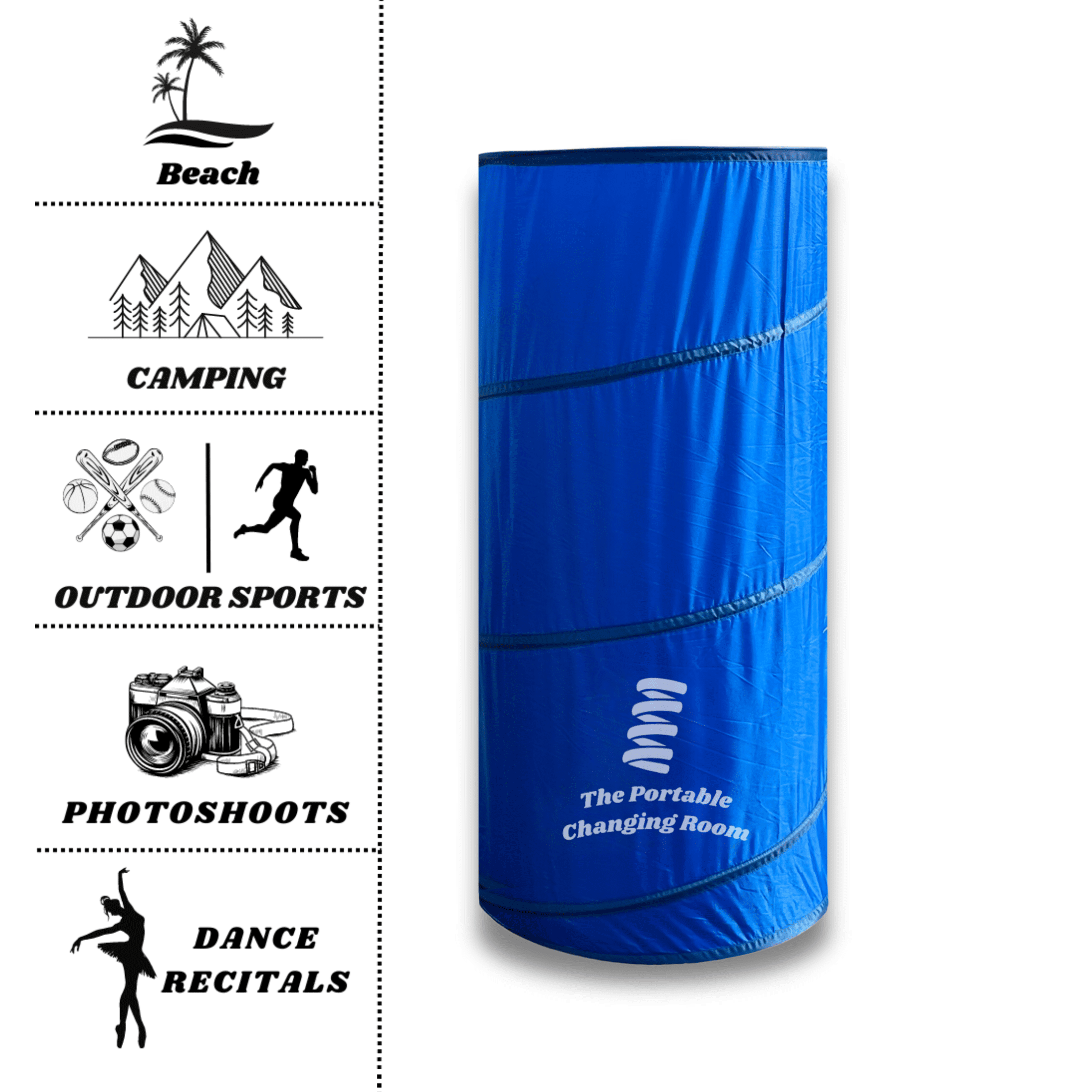 Portable Changing Room, Pop Up Pod - Privacy Tent, Dressing Room Tube or Portable Toilet Stall with Carry Bag for Camping, Beach, or Outdoor by The Portable Changing Room