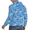 thumbnail image 6 of Wukai Blue Fish Print Men Hoodies Fleece Sweatshirts Long Sleeve Sweaters Pullover Fall Outfits Winter Clothes-Medium, 6 of 7