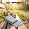 thumbnail image 5 of 5 Pairs Light Gray Men's Cotton Five Finger Crew Socks, Breathable Athletic Running Toe Socks One Size Fits Most US 6-14, 5 of 7
