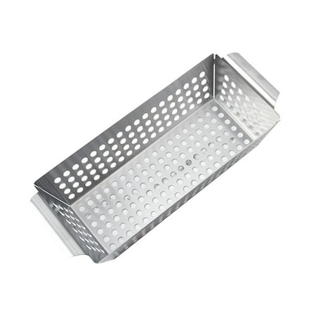 SDFGTstore Stainless Steel Grilling Plates Rectangular Vegetable Grilling Baskets BBQ Grilling Plates Grilling Accessories for BBQ