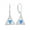 Blue, variant on Sterling Silver Celtic Knot Leverback Earring Created Blue Heart Opal Dangle Drop Earrings Triangle Trinity Knot Women Jewelry
