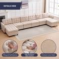thumbnail image 5 of ZAFLY U/L Shaped Couch Set with Storage Ottoman, Modular Sectional Sofa for Living Room, Beige, 5 of 5