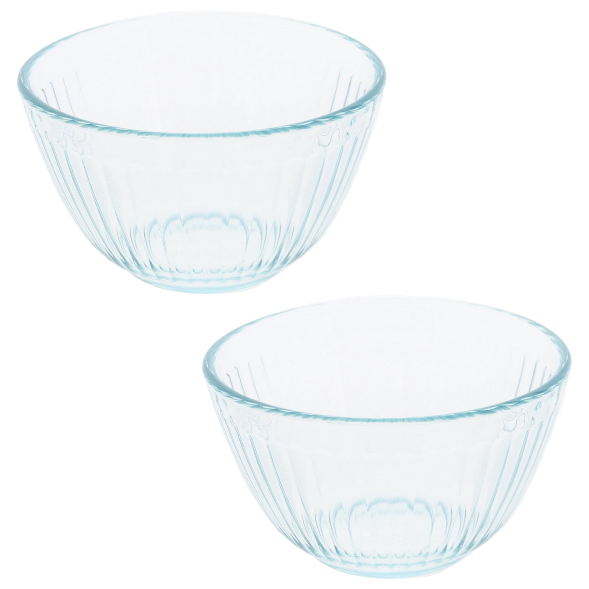 Pyrex 7401 3-Cup Sculpted Glass Mixing Bowls (2-Pack) - Made in USA