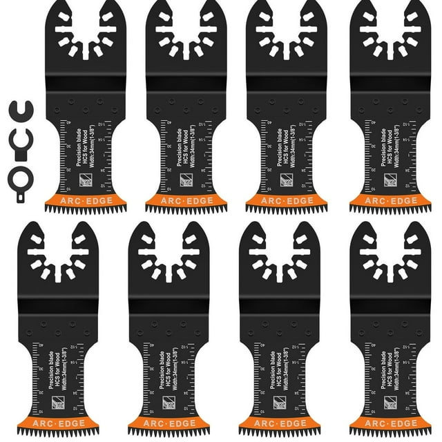 8pcs Japanese Tooth Oscillating Saw Blades High Carbon Steel Oscillating Multitool Blades Multifunctional Curved-Edge Cutting Oscillating Tool Blades for Cutting Wood
