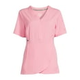 thumbnail image 5 of ClimateRight by Cuddl Duds Scrubs Women’s and Women's Plus Zip Neck Woven Tulip Hem Top, 5 of 5