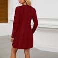 thumbnail image 4 of Efsteb Fall Fashion 2025 Women's Knit Long Sleeve Sweater Dress Casual V Neck Tunic Dresses Loose Fit Dress with Pockets (Wine,L), 4 of 5