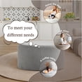 thumbnail image 4 of DREAMSIDEA Large Stuffed Pouf Ottoman, Light Gray Linen Poufs Foot Stool with Foam Chunk Filling, 44 X 32 Floor Poufs Footrest for Living Room, 4 of 5