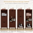 thumbnail image 6 of Giantex Narrow Storage Bathroom Cabinet, Freestanding Floor Cabinet w/2 Removable Drawers, Brown, 6 of 8