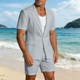 thumbnail image 6 of Miqool Men's 2-Piece Shorts Suits Slim Fit Short Sleeve Blazer Jacket and Shorts Set Casual Prom Summer Beach Wedding Tuxedos, 6 of 9