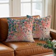 thumbnail image 3 of Oil Painting Throw Pillow Cover Retro Art Gorgeous Pink Art Texture Sense Cotton Linen Cushion Cover Throw Pillow Case with Invisible Zipper for Couch Sofa Bed Chair Car 16x16 Inch, 3 of 9