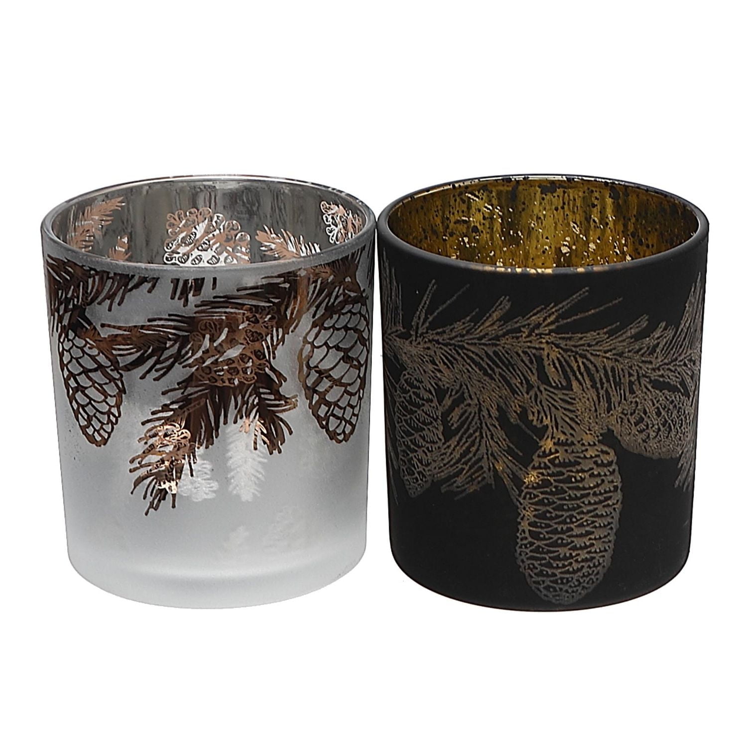 Porte-Verre Photophore (Pinecones) (Asstd) - Set of 2