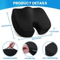 thumbnail image 2 of Office/ Car Seat Cushion, Non-Slip Sciatica & Back Coccyx Tailbone Pain Relief Chair Pad, Memory Foam Butt Pillow for Computer Desk, Wheelchair, Driving (Black), 2 of 7