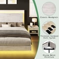 thumbnail image 4 of Merluxy Full Floating Bed Frame with Recline Headboard,LED Light, No Box Spring Needed/Noise Free, Distressed White, 4 of 8