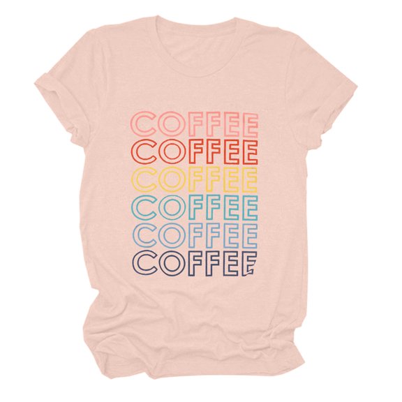 Wangmeiwg Women's T-Shirts | Timeless Print Short Sleeve O-Neck Tunic Tee for Casual Pink S