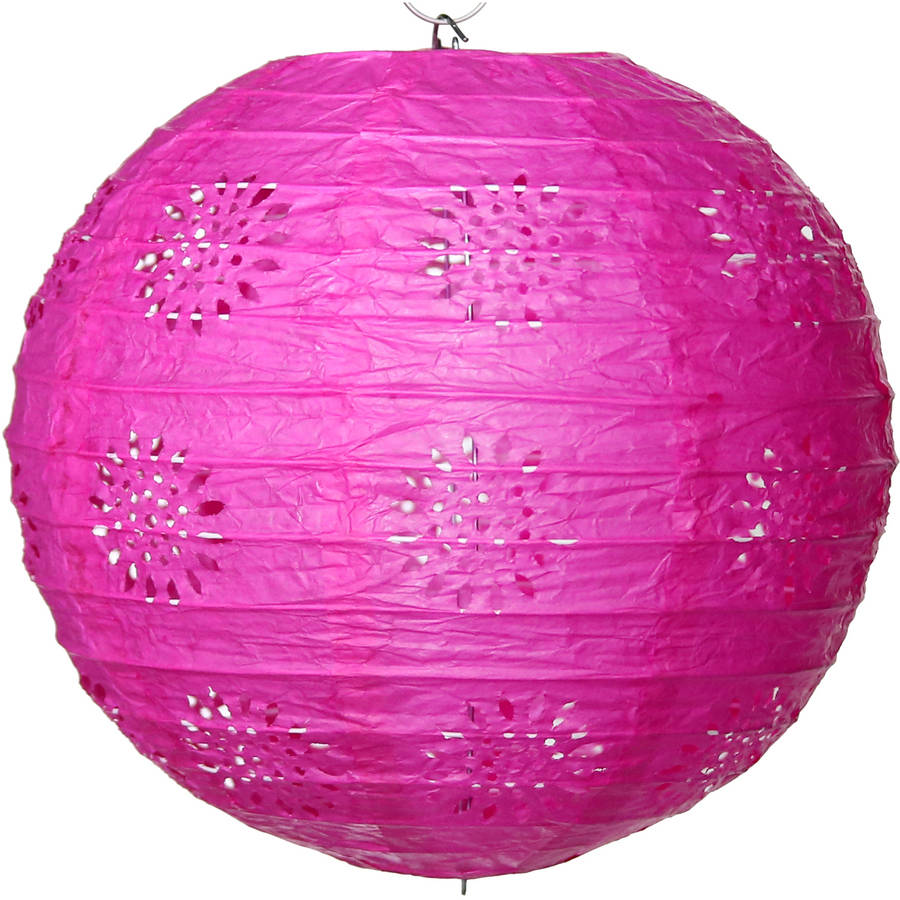 Lace Paper Lantern Hot Pink, Set of 3