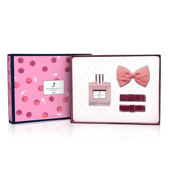 Jacadi - Mademoiselle Petite Cerise Giftset EDT Spray & 3x Hair Clips For Kids (100ml)