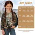 thumbnail image 7 of Xixirimido Deer Leaf Forest Pattern Girls Casual T-Shirt Crew Neck Tunic Tops Long Sleeve Loose Fit Soft Blouse Tie-hem Tees for Fall Winter, Size 5-6, 7 of 7