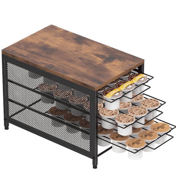3 Tier Coffee Pod Holder with Sliding Baskets(54 Capacity), Coffee Pod Drawer for Counter, Coffee Station