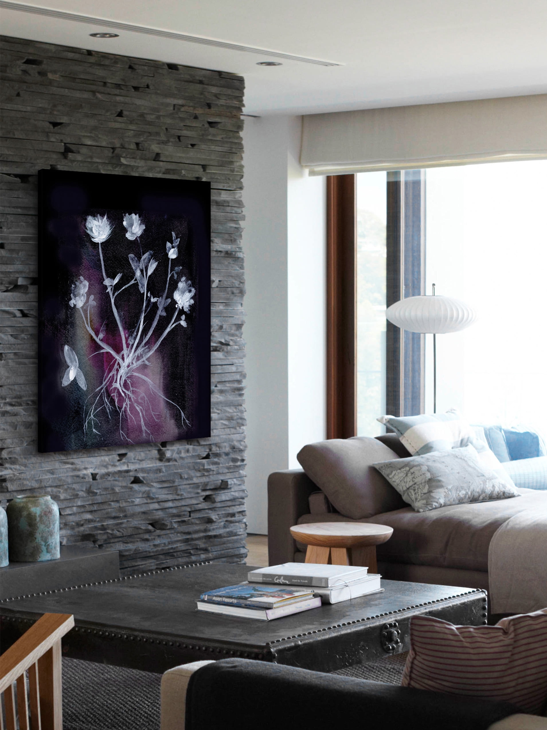 "Dark Garden" Painting Print on Wrapped Canvas