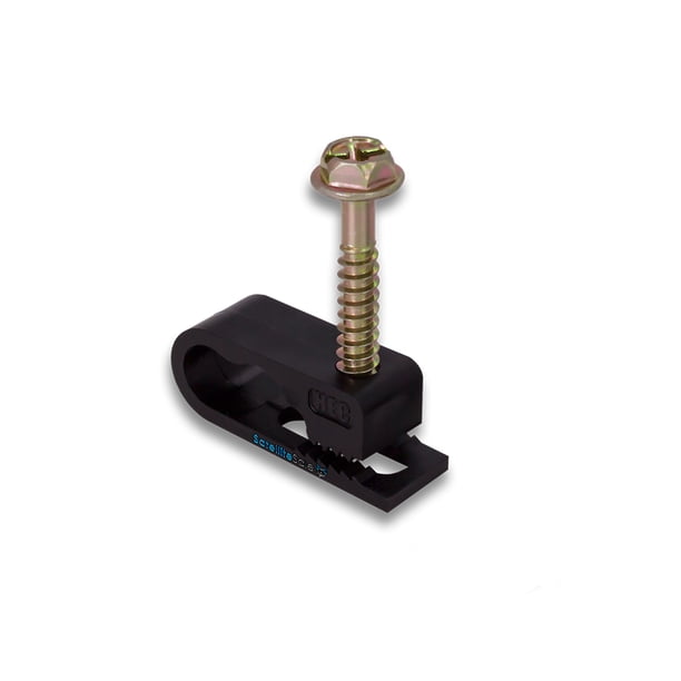 SatelliteSale Dual Flex Cable Clip Negro 100 Pcs Clip de tornillo y sujetador