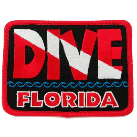 Dive Florida Embroidered Iron-on Scuba Diving (Best Scuba Diving In Florida)