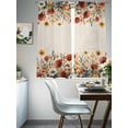 thumbnail image 4 of Red Poppy Sunflowers Sheer Curtains for Living Room Bedroom Spring Floral Farmhouse Sheer Curtains 63 Inch Long 2 Panels Set Light Filtering Curtain Window Treatments Drapes for Dining Room, 4 of 6