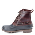 Side view of Sperry Decoy duck boot showing leather upper and rubber lower