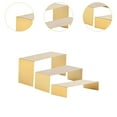 thumbnail image 6 of figatia 3 Pieces Riser Display Stands Cupcake Holder Handbag Shoe Display Racks Display Shelf for Purse Figures Jewelry Dessert Shops Brushed Gold, 6 of 8