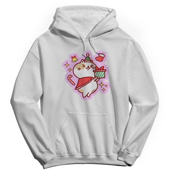 Haywood & Main Happy Christmas 2 Graphic White Men's Cotton Pullover Hoodie