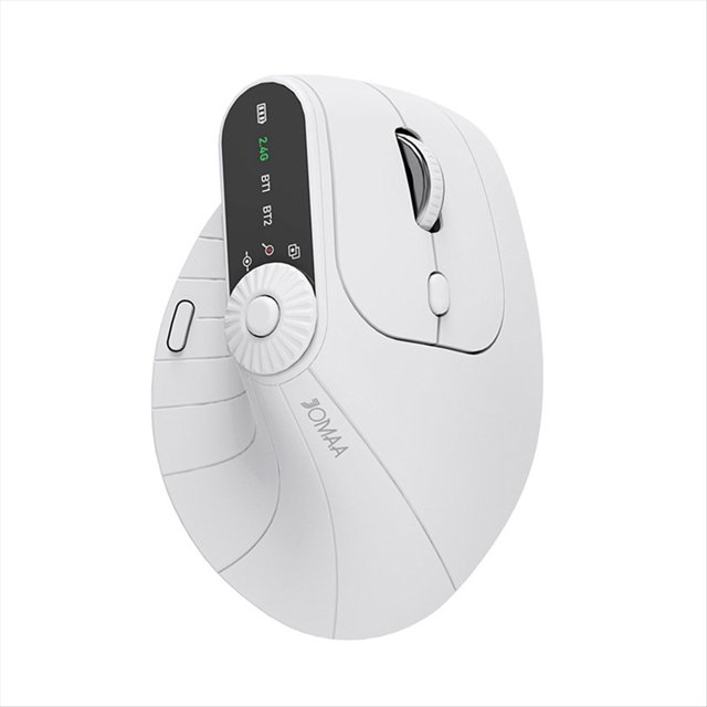 Ratón Inalámbrico Vertical Ergonómico con Perilla de Ajuste de Funciones, Ratón Inalámbrico Recargable de Modo Dual Bluetooth 2.4G